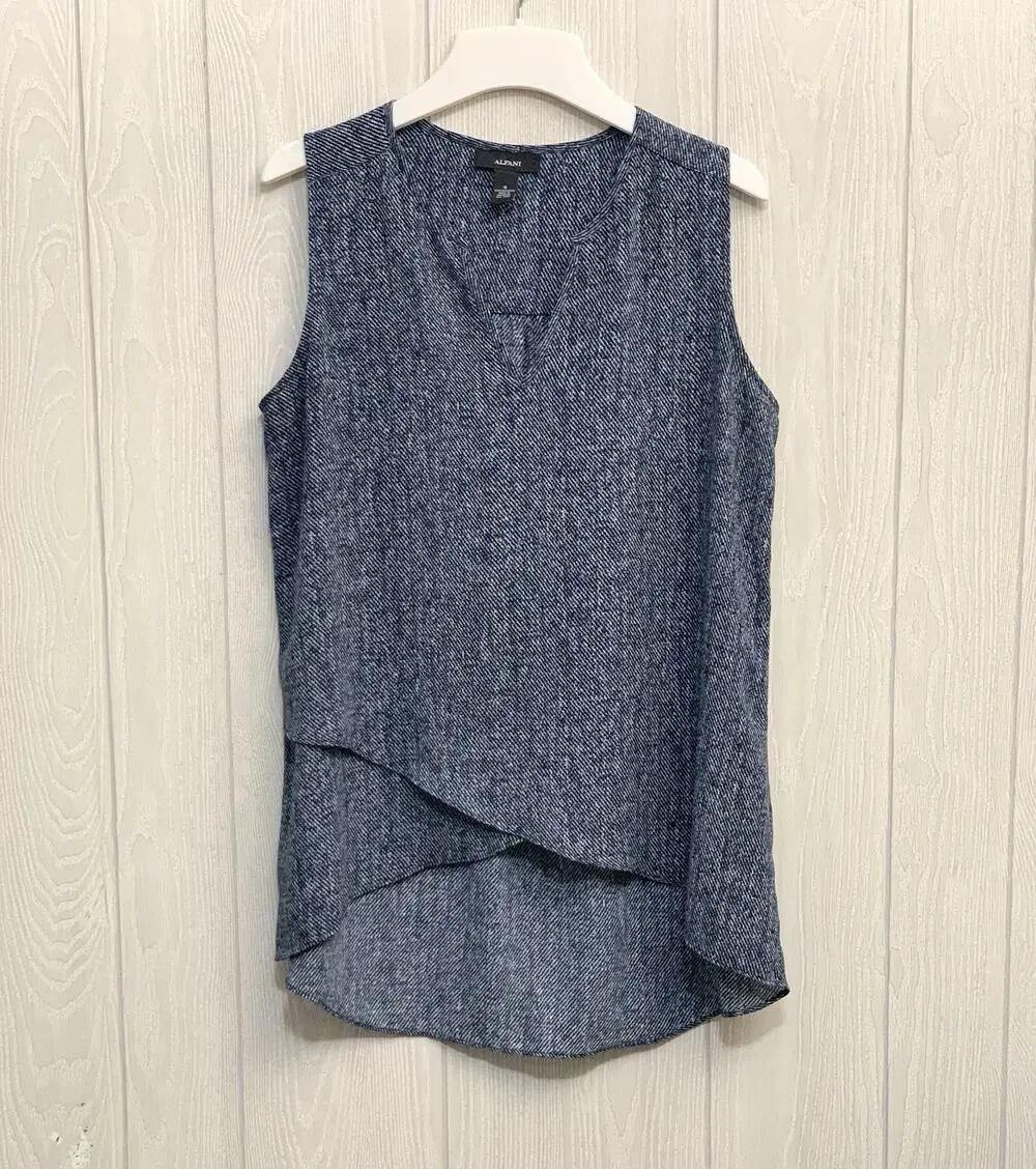Alfani Blue Sleeveless V-Neck Top Size 4